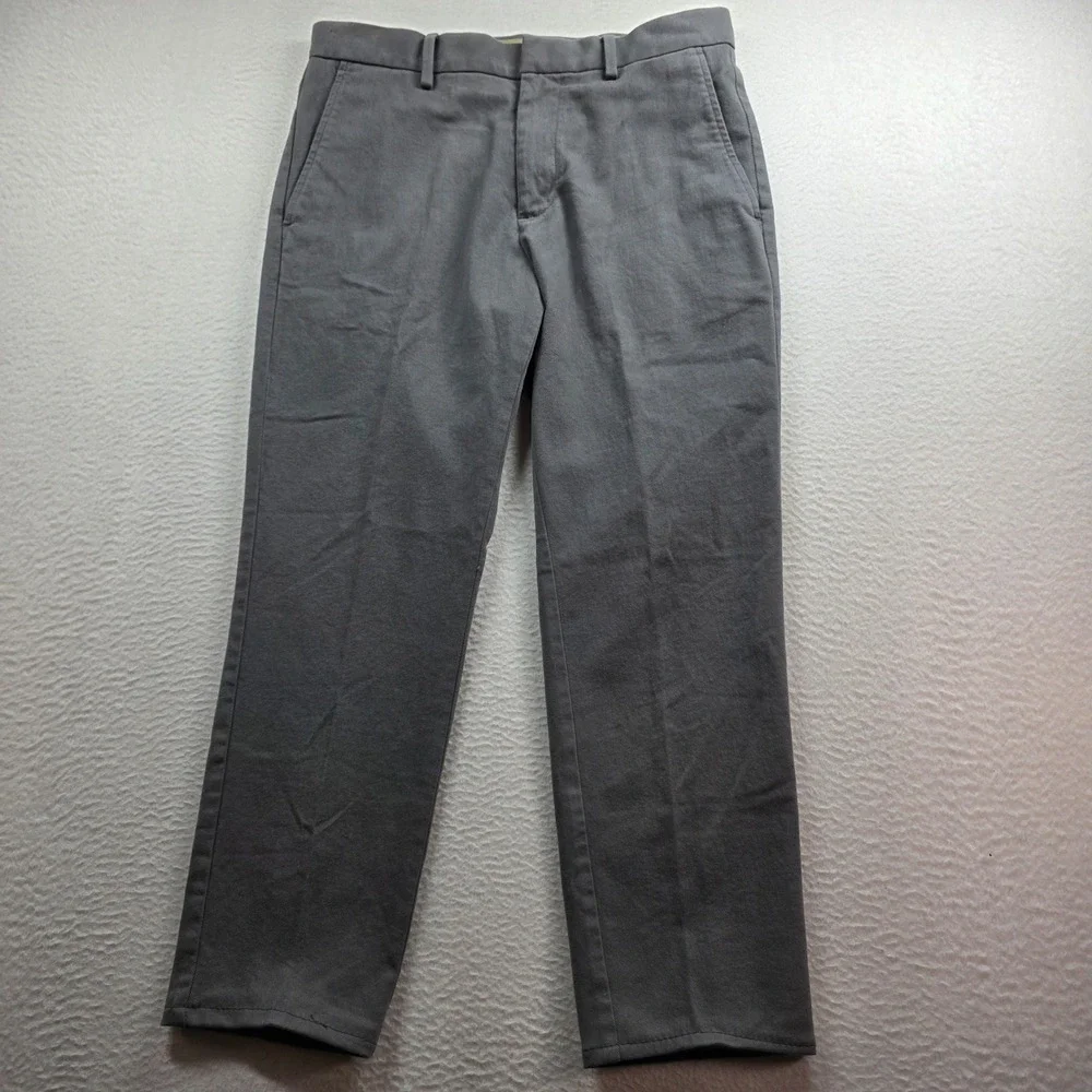 Banana Republic Chino Pants Mens 30x27 Grey Slim‎ Fit Hemmed Cotton Twill